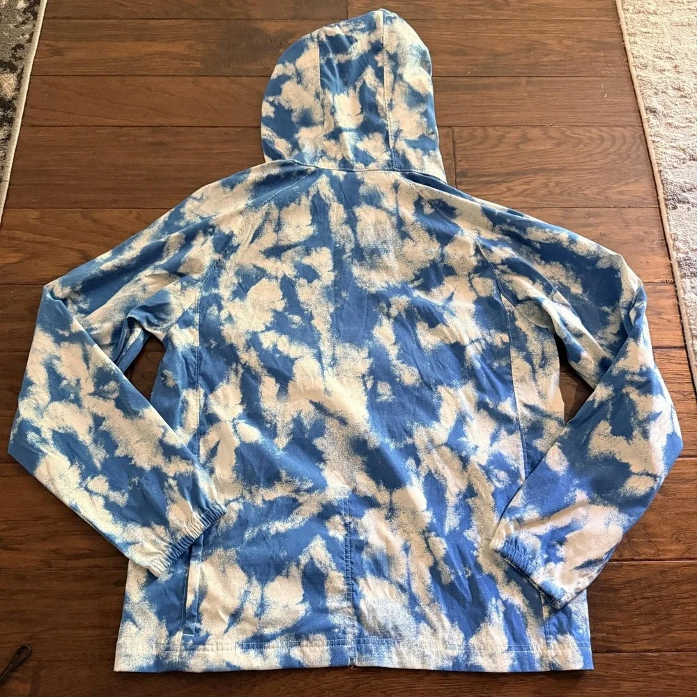 North Face Jacket Mens Small Tie Dye Hooded Lightweight 1/4 Zip Anorak NF0A55T7